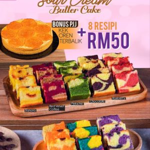 PJJ Sour Cream Butter Cake (8 Resepi)